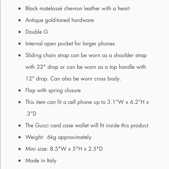 SOLD - Authentic Gucci Marmont Matelasse Mini Bag - Excellent condition! - Picture 10 of 10